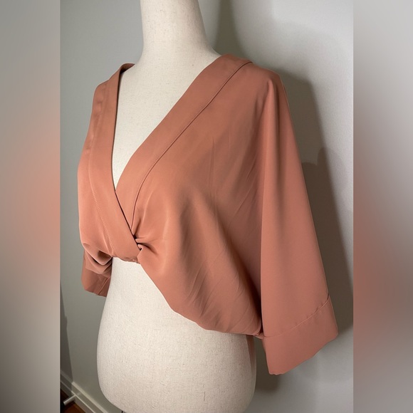 Favlux Fashion Salmon Blouse Crop Top - Picture 2 of 6